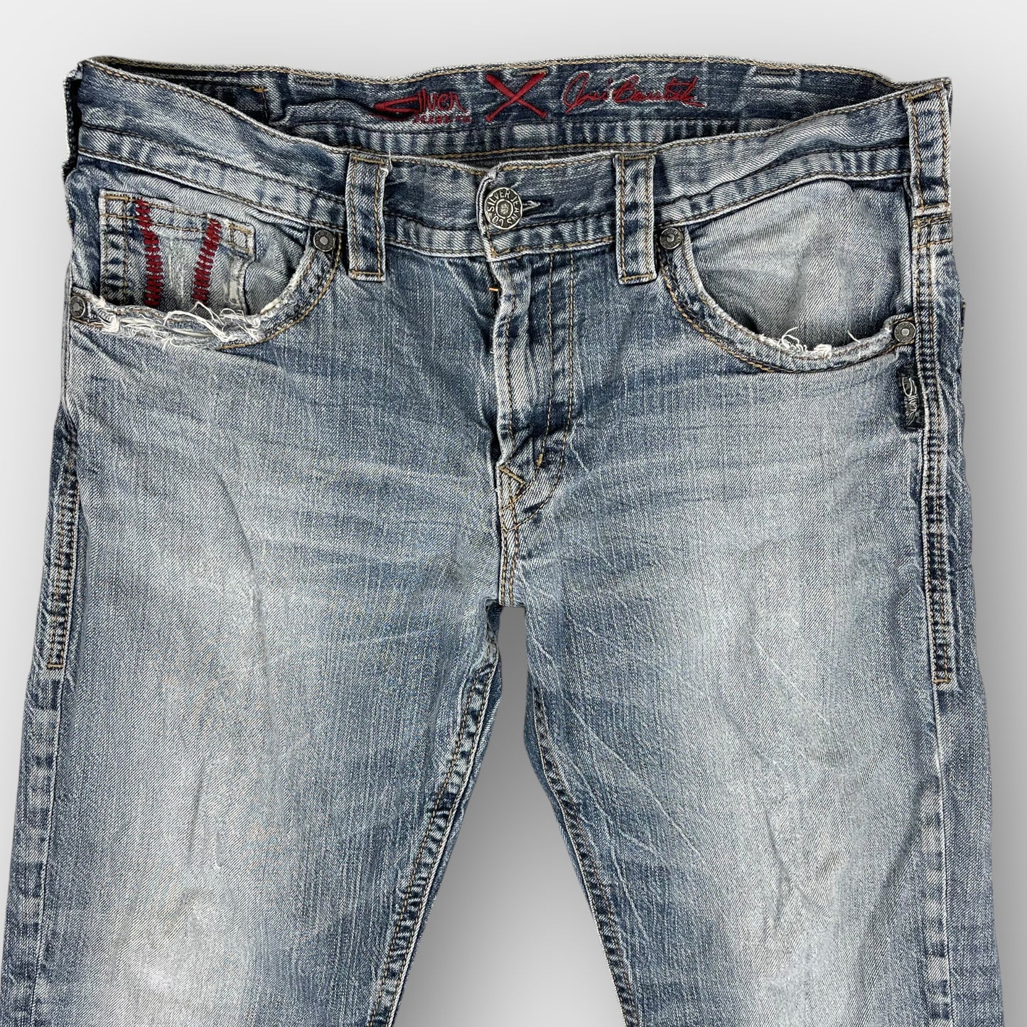 Silver "Eddie" distressed jean