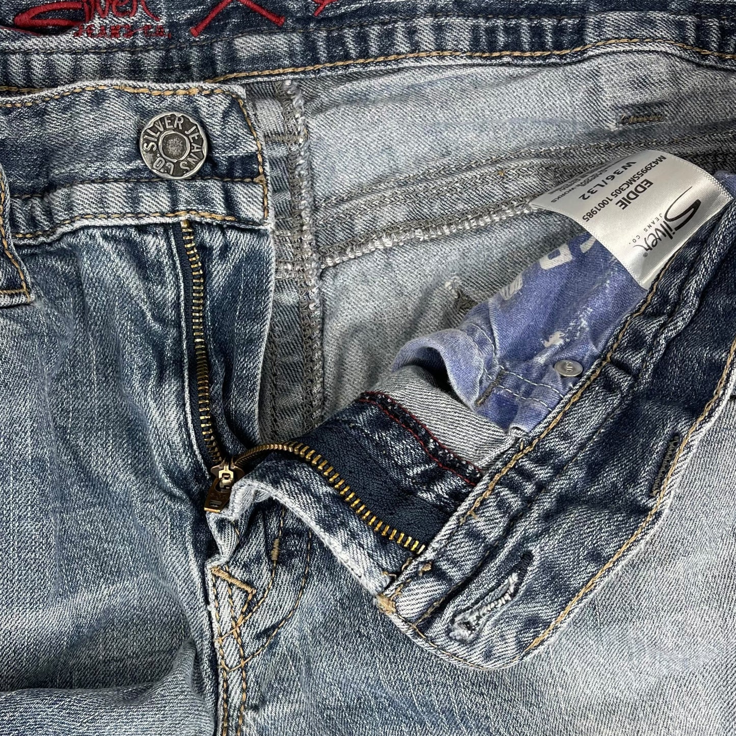 Silver "Eddie" distressed jean