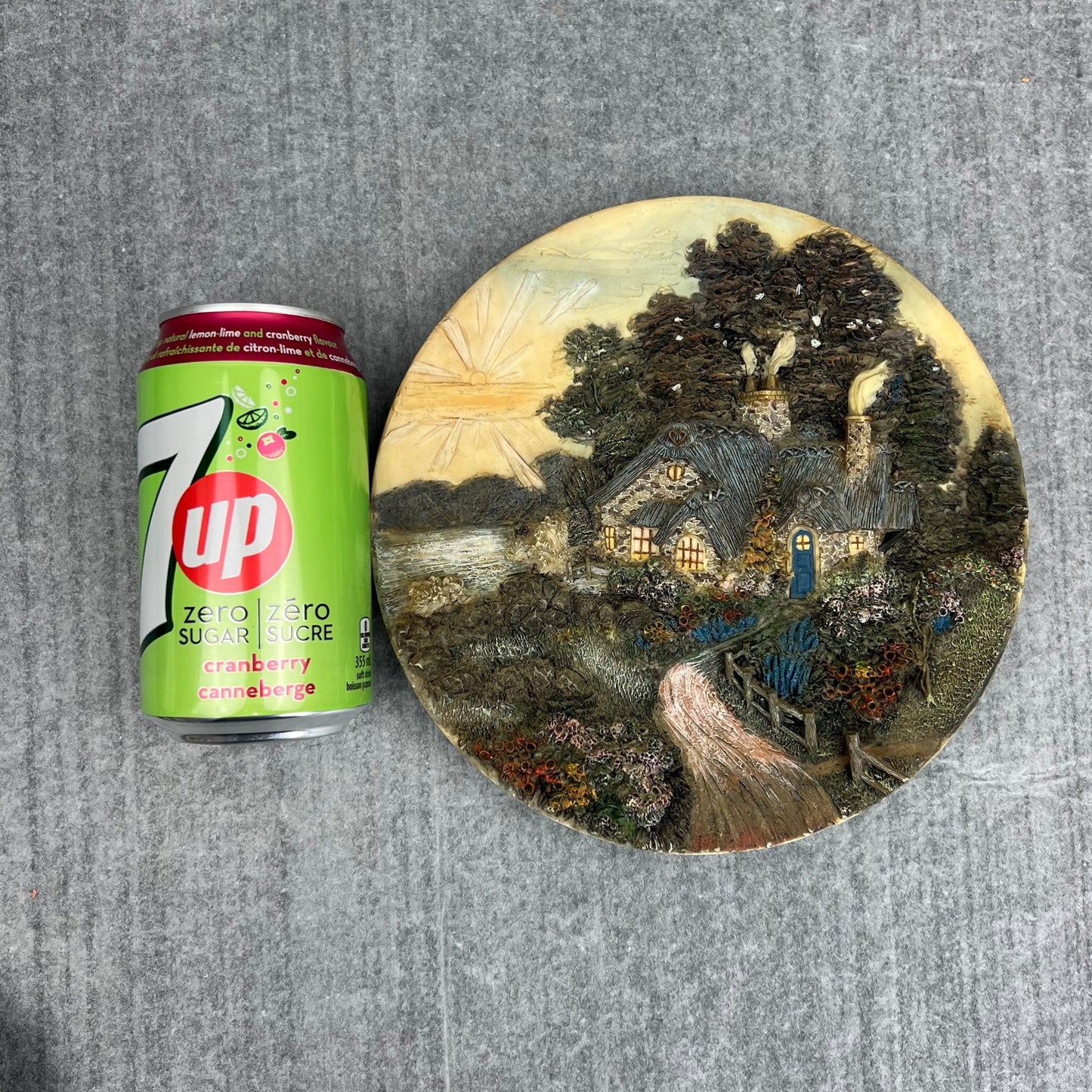 3D country cottage plate 8"