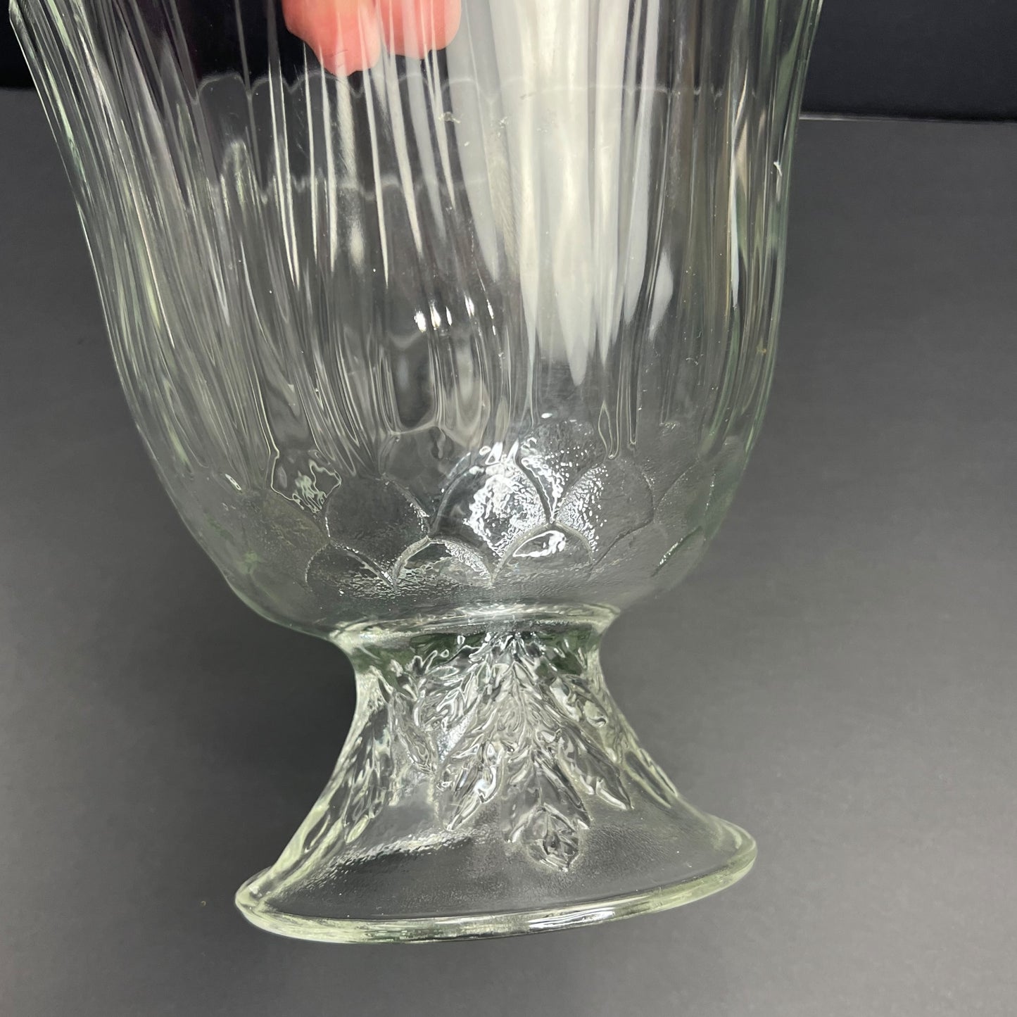 Tulip pattern pedestal vase vintage