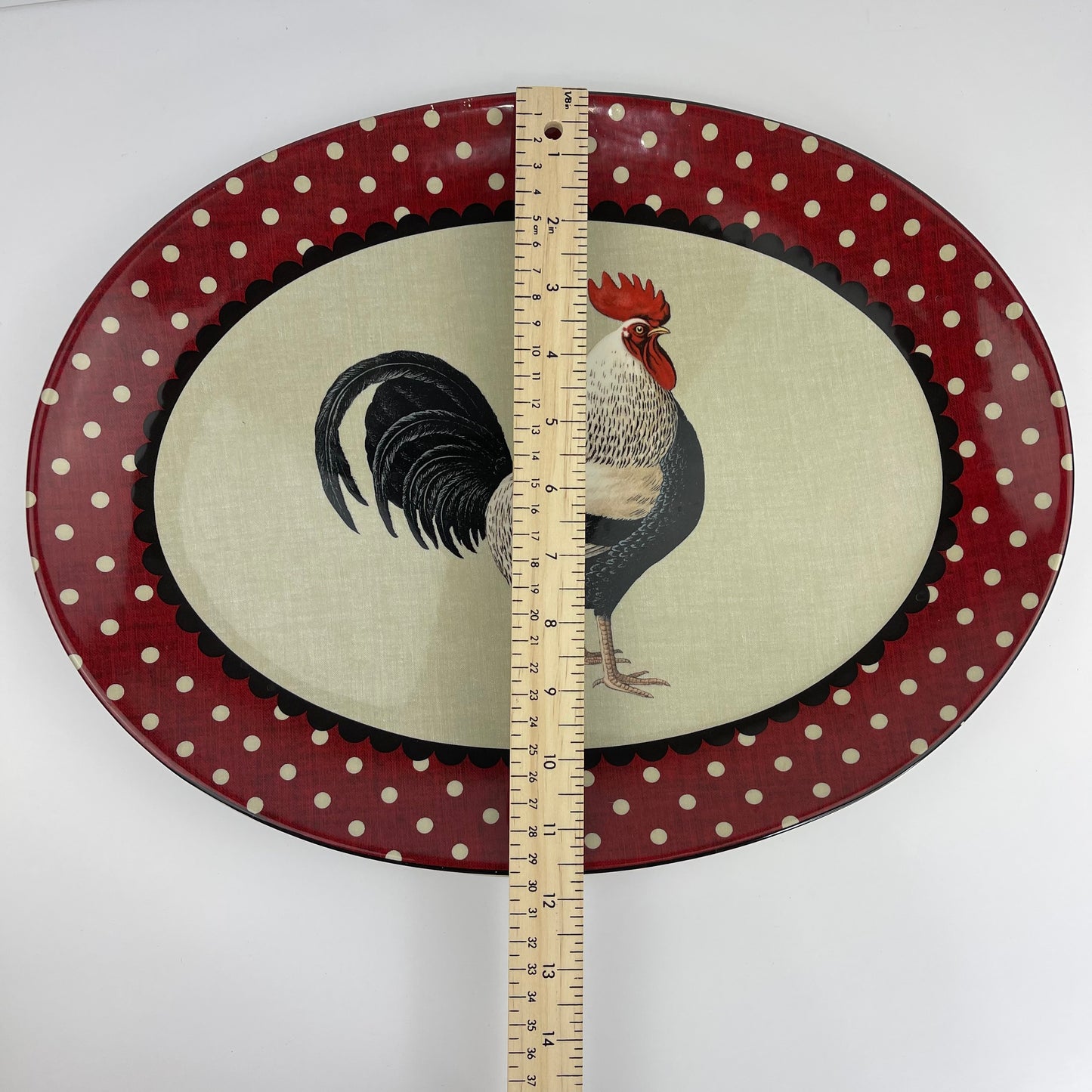 Rooster serving platter