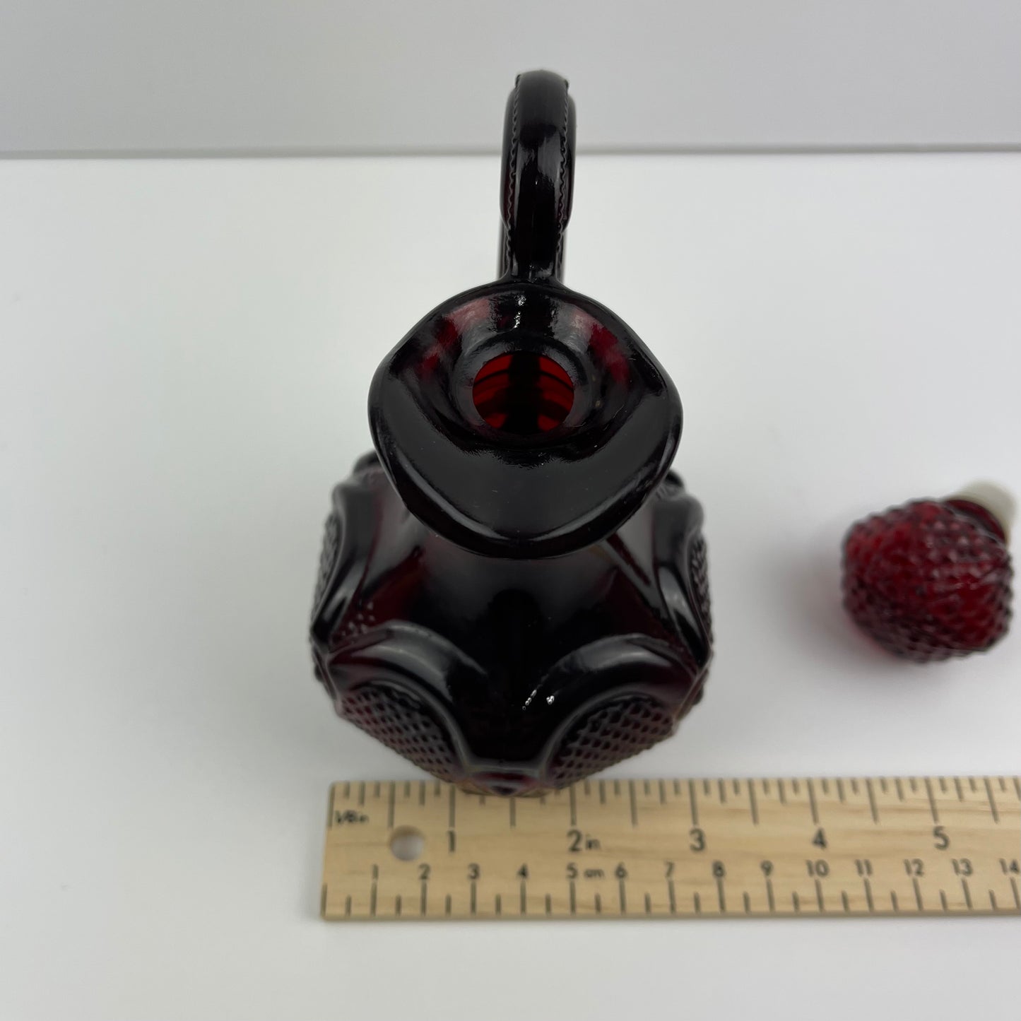 Avon 1876 Red Cruet Set with Shakers