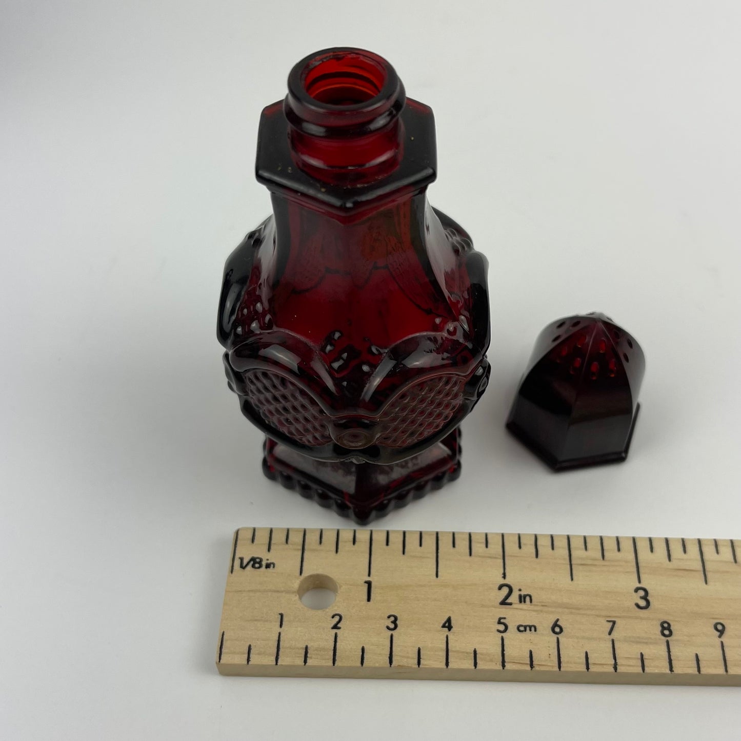 Avon 1876 Red Cruet Set with Shakers