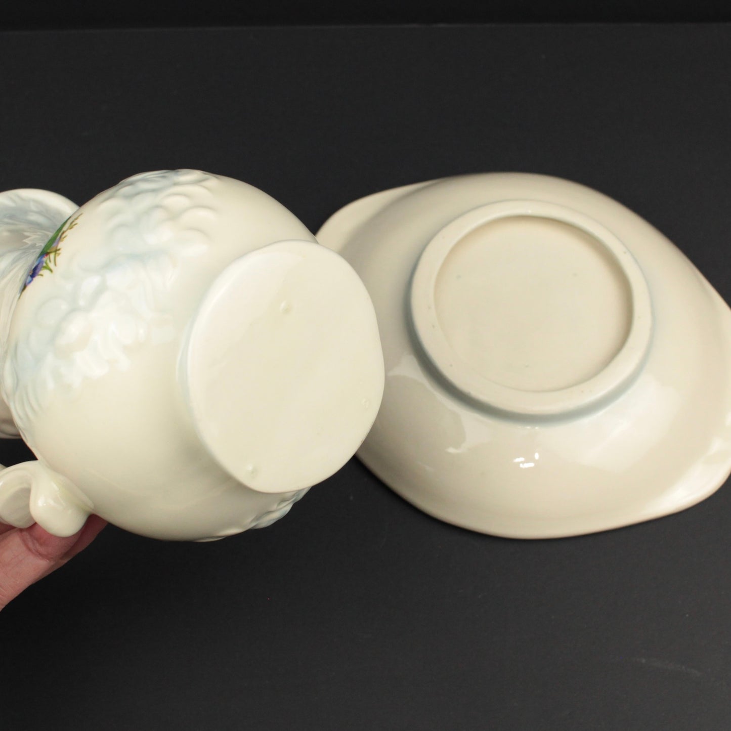 Ceramic pitcher and bowl set