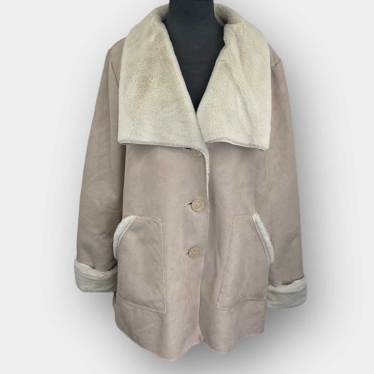 Signature faux suede coat