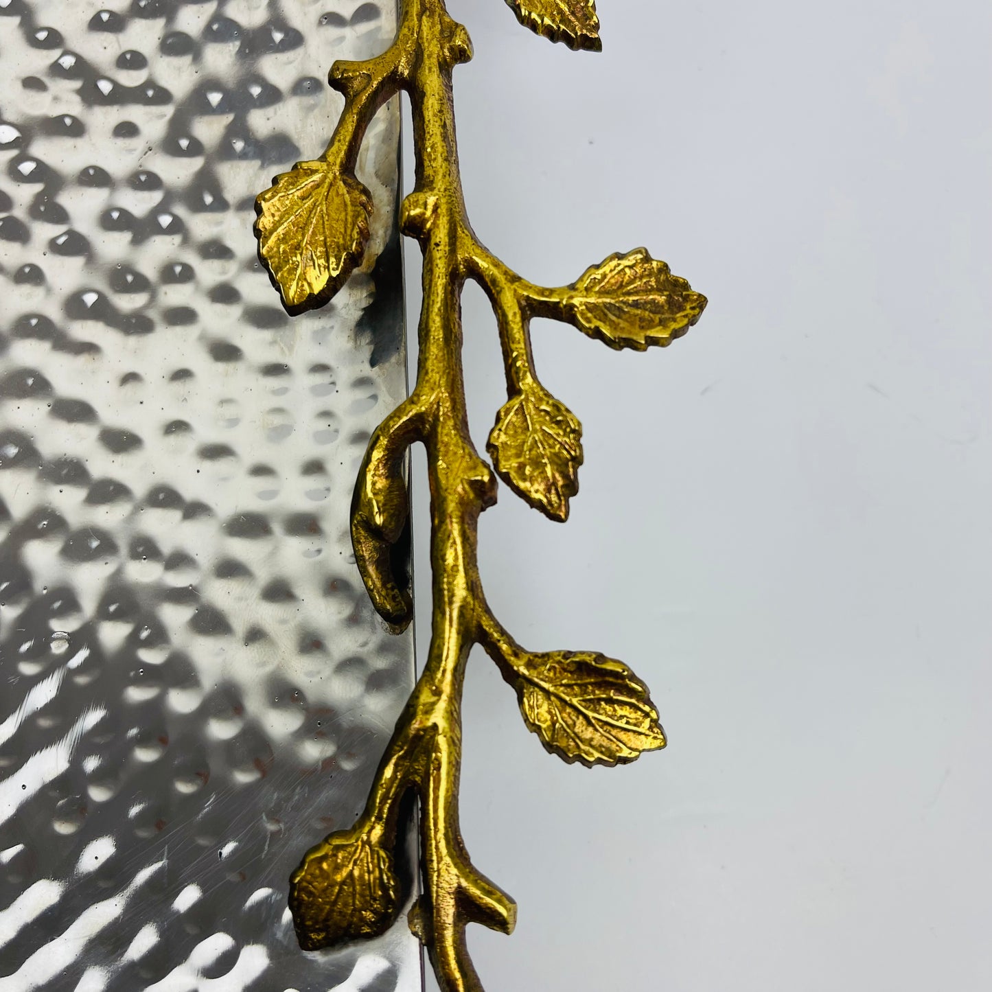 Gold leafed hammered silver tray