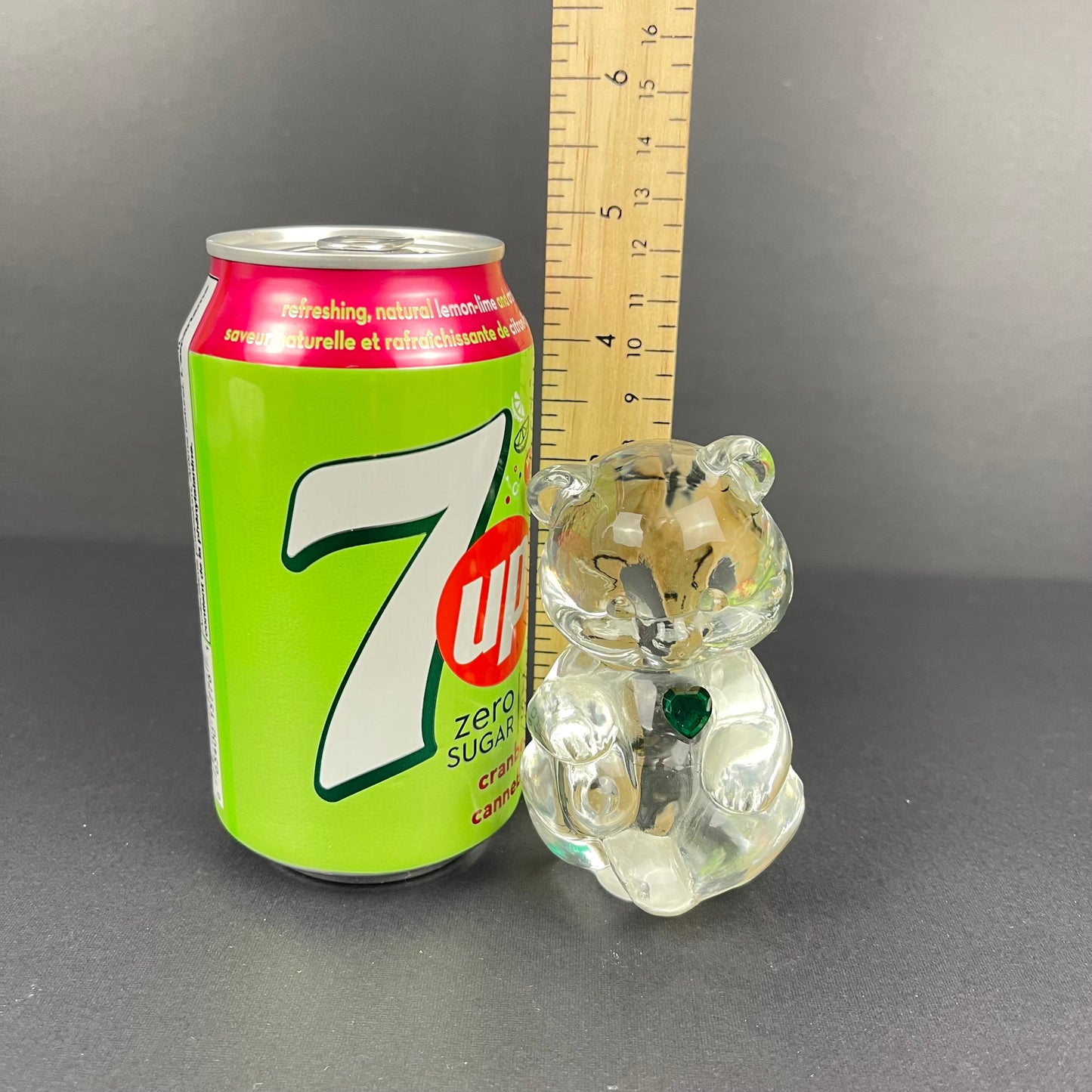 Fenton clear glass birthday bear (May)