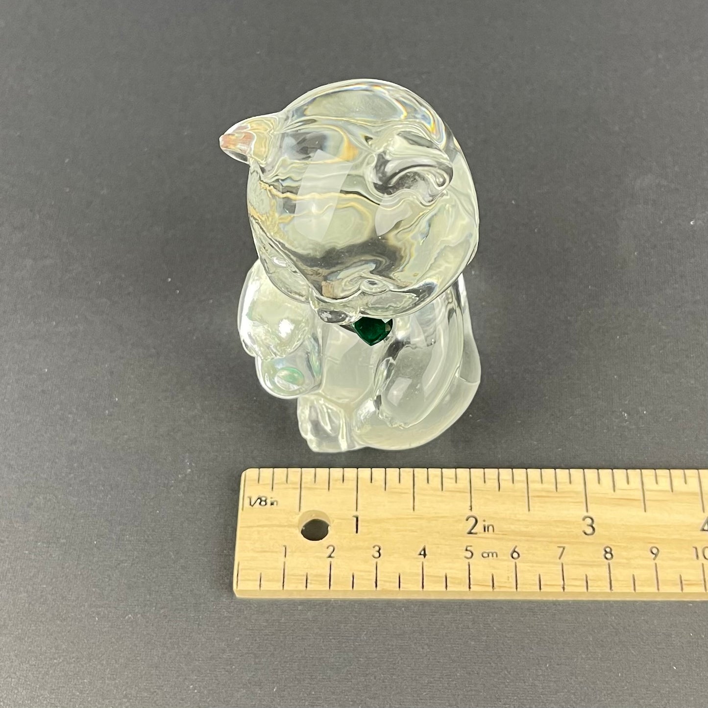 Fenton clear glass birthday bear (May)