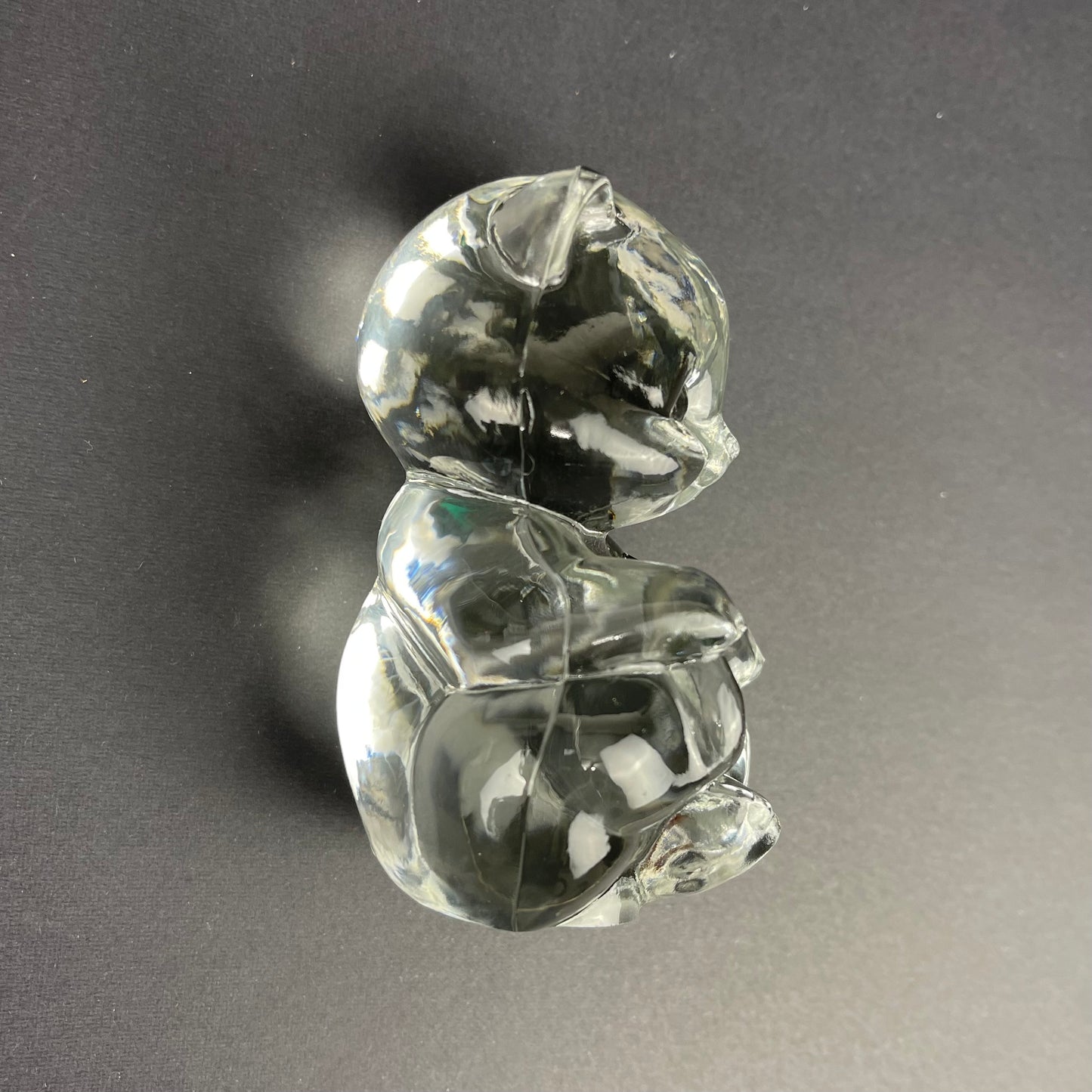 Fenton clear glass birthday bear (May)