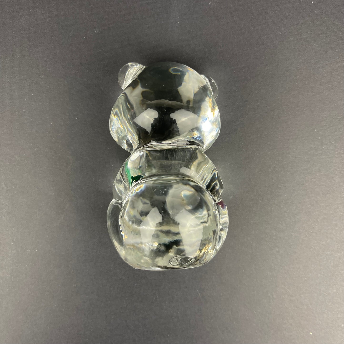 Fenton clear glass birthday bear (May)