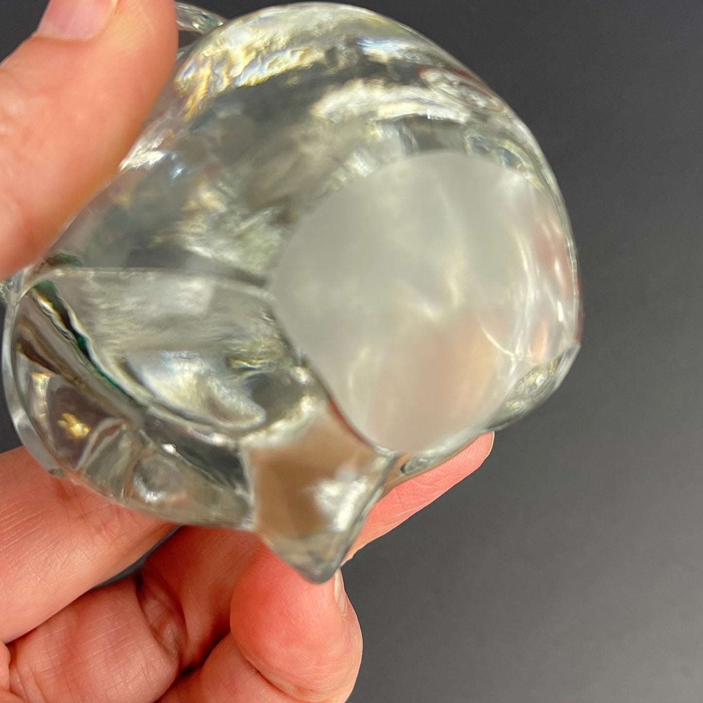 Fenton clear glass birthday bear (May)