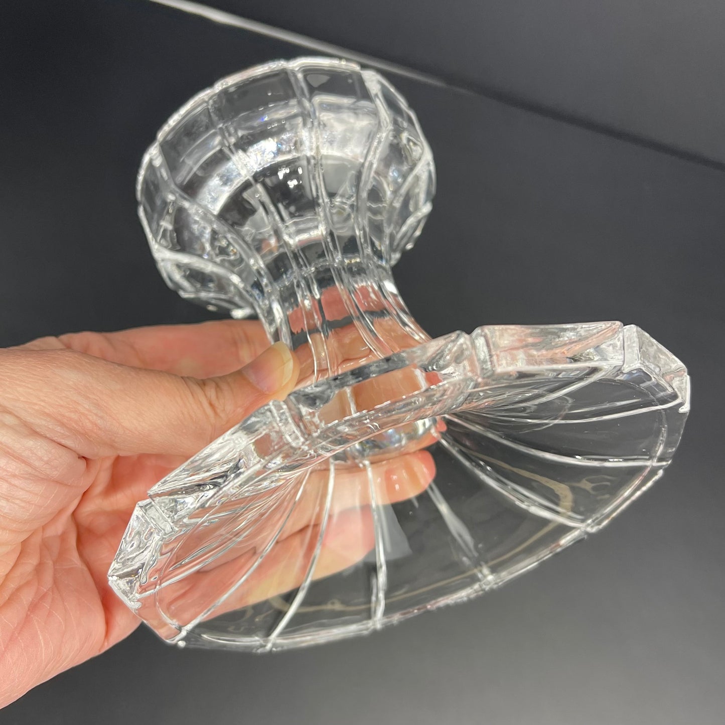 2 piece crystal hurricane candle holder