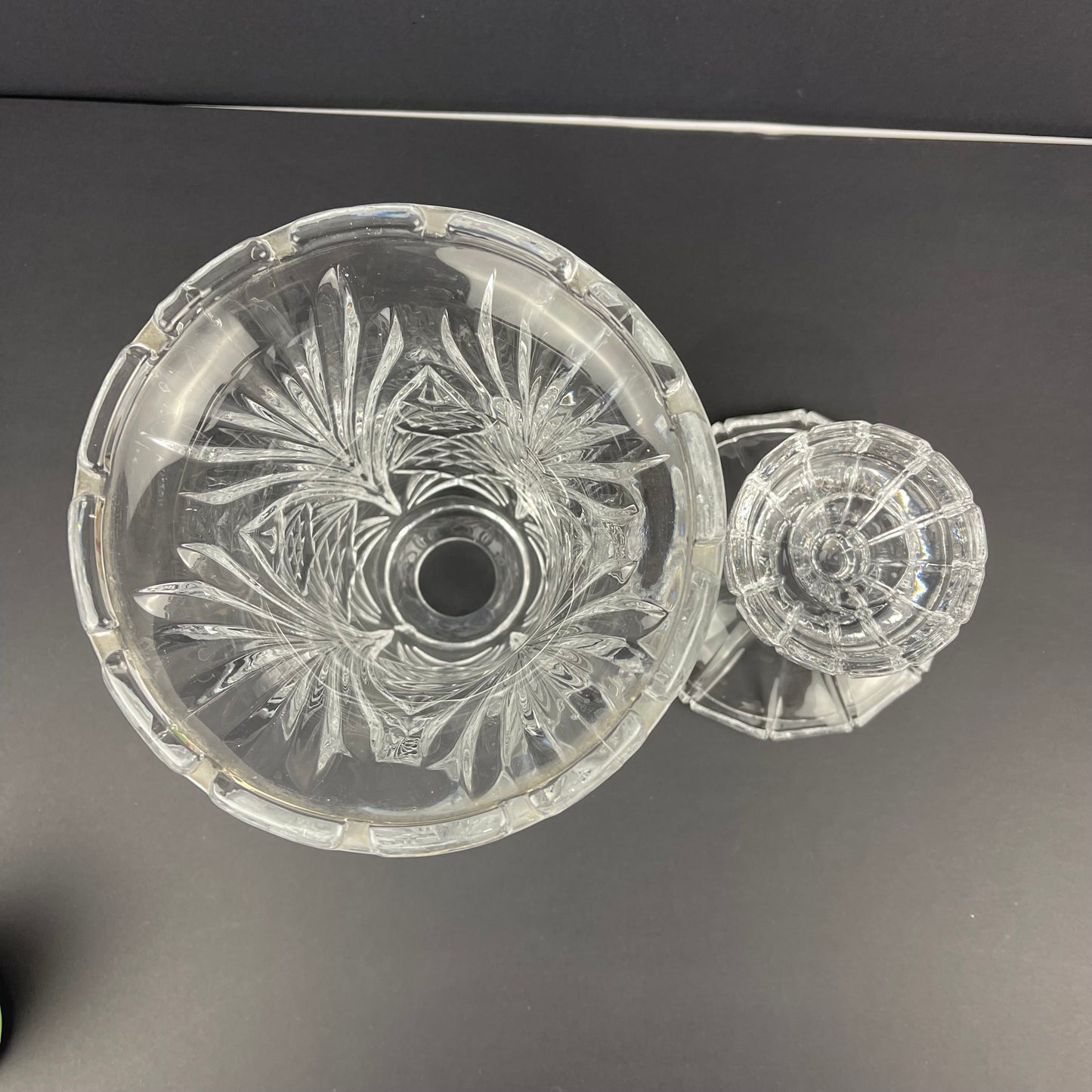 2 piece crystal hurricane candle holder