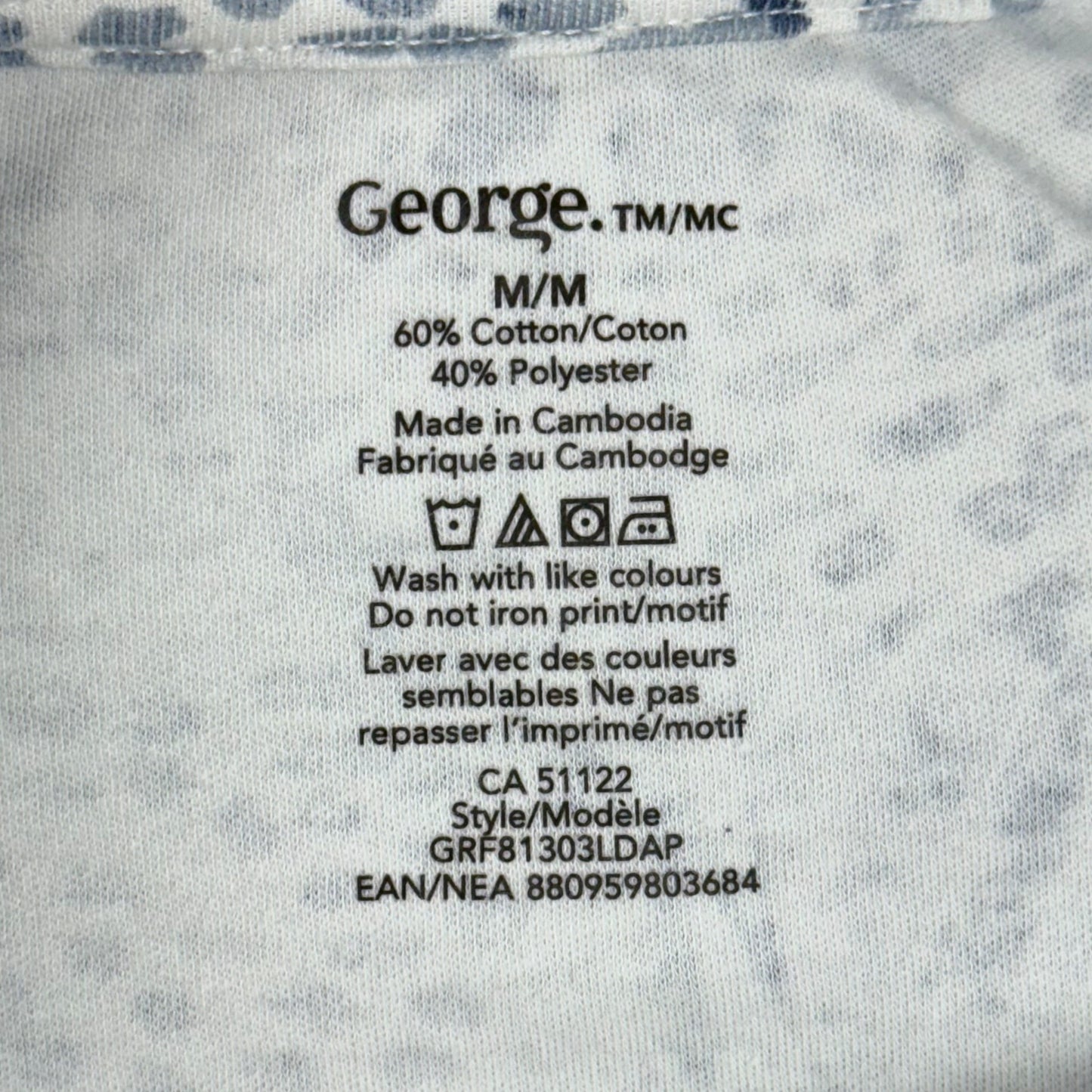 George abstract 3/4 print top