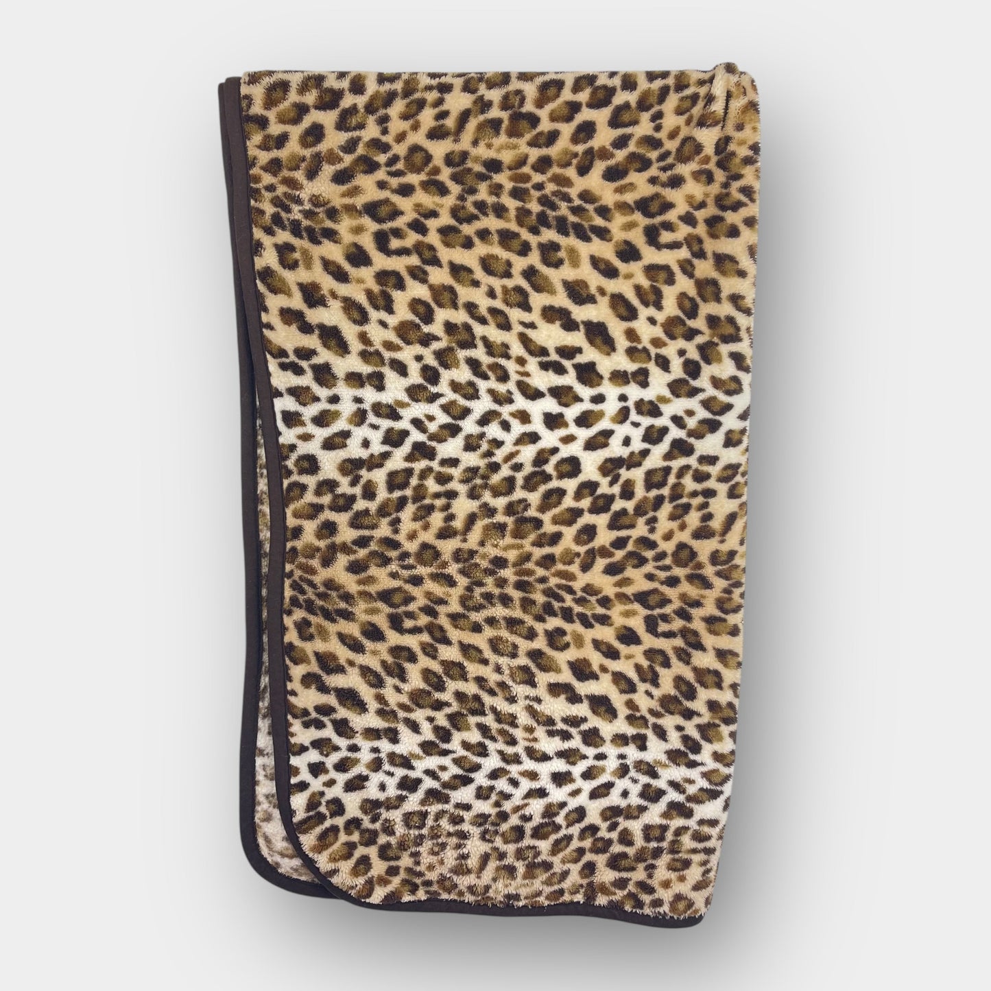 Leopard print fleece throw