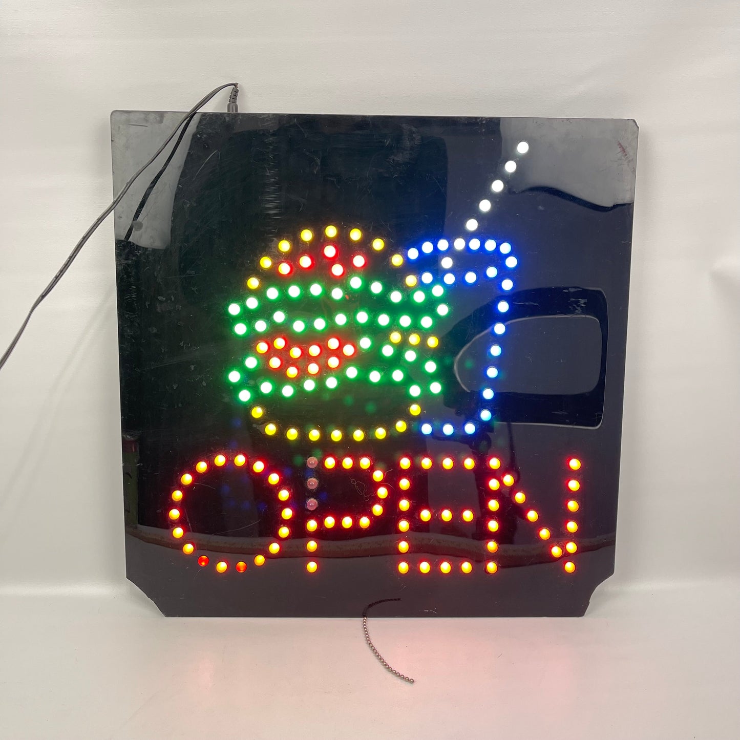 Open with burger and shake sign