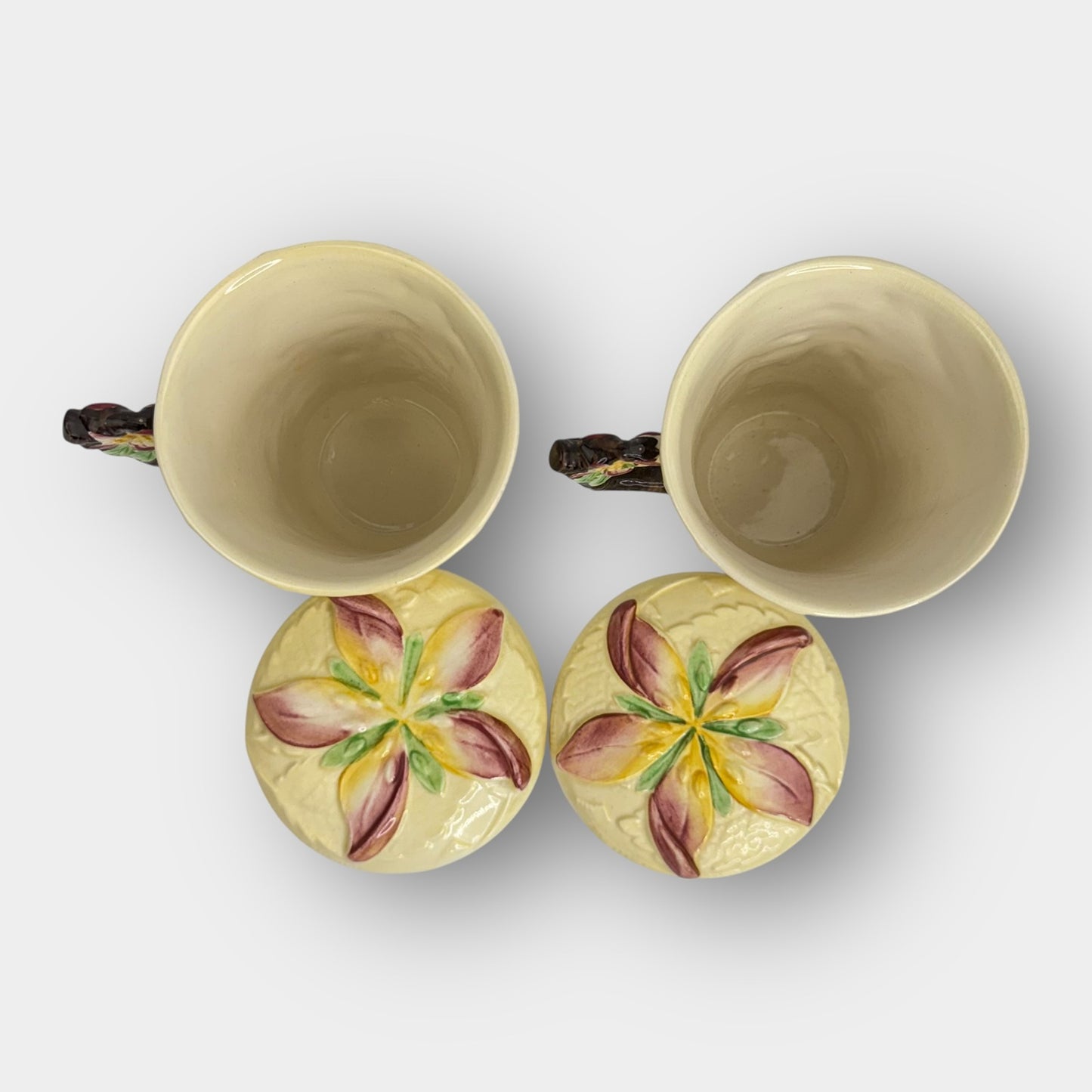 Carlton Ware lidded mugs pair