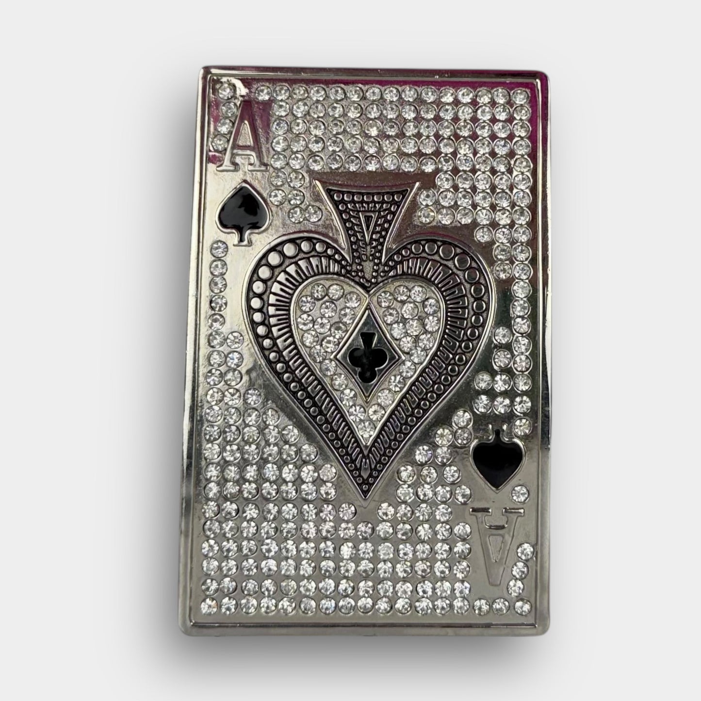 Ace of Spades Rhinestone Buckle