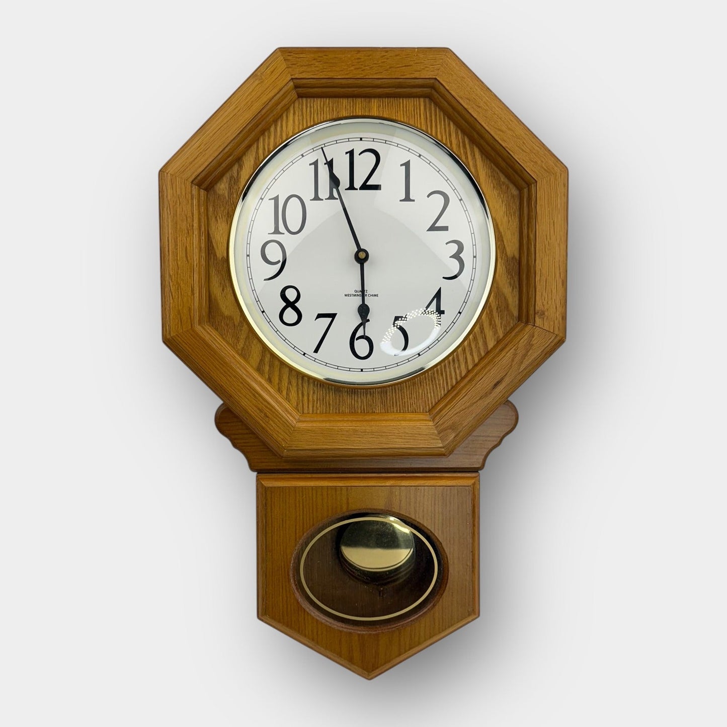 Oak Quartz Chime Wall Clock