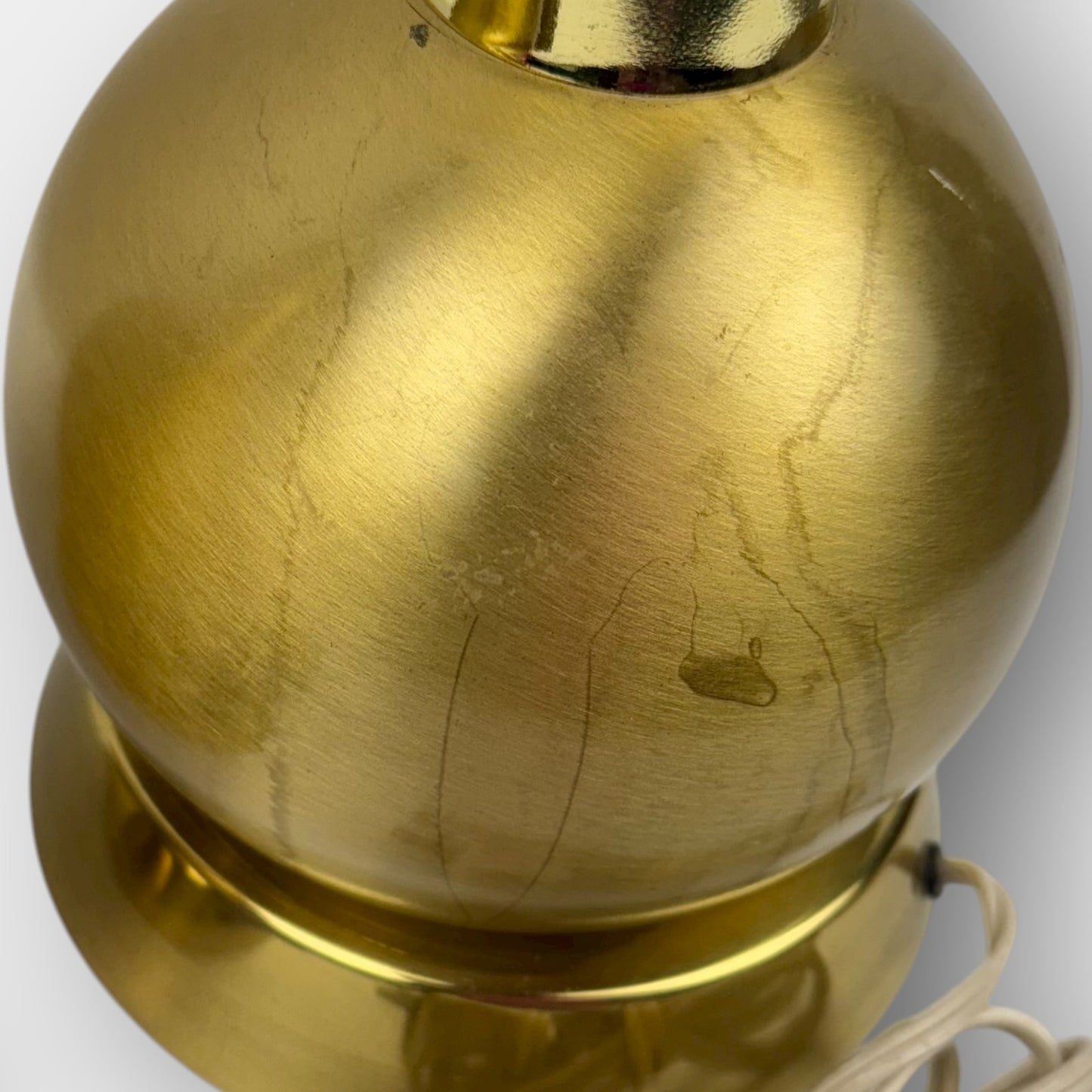 Brass Orb Table Lamp Pair
