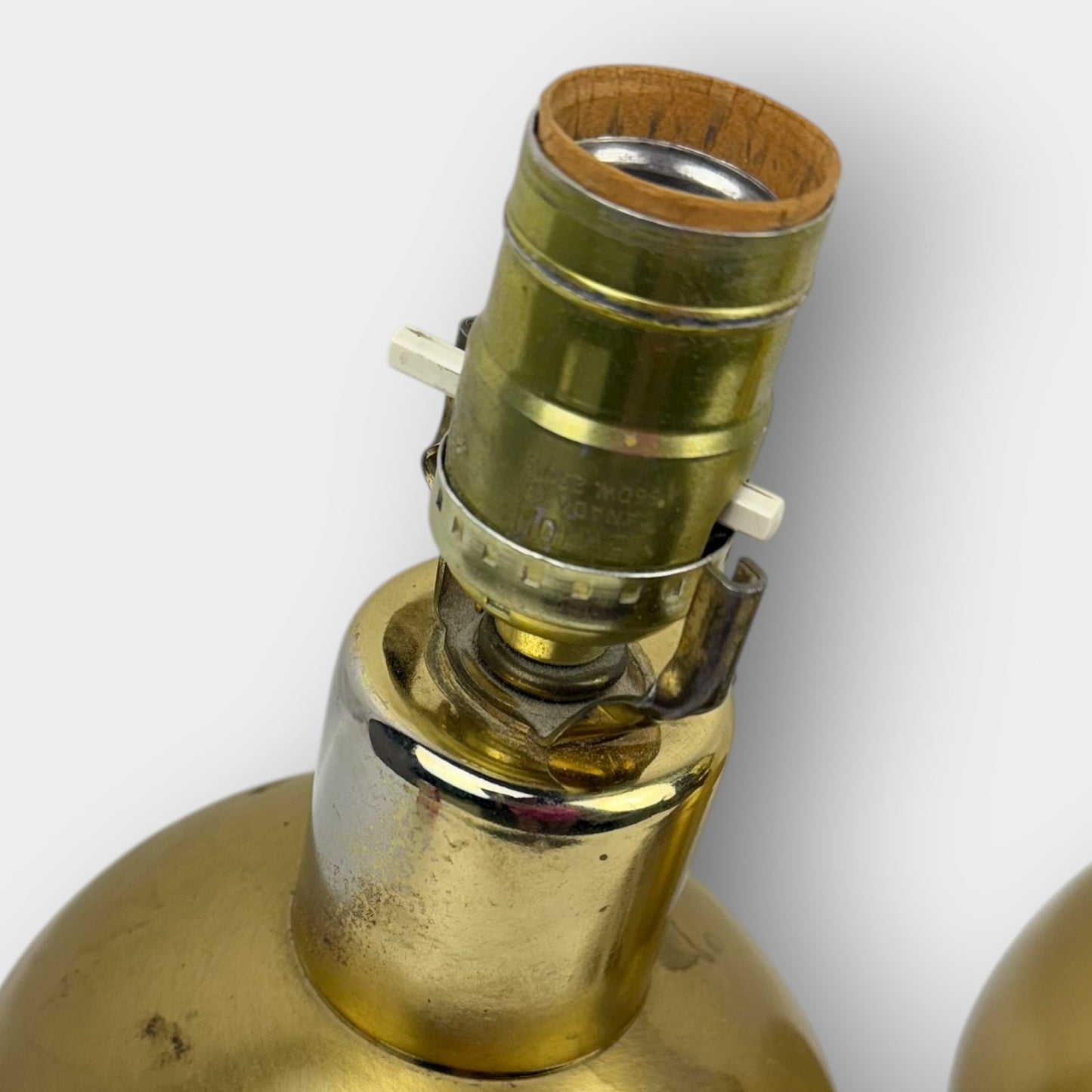 Brass Orb Table Lamp Pair