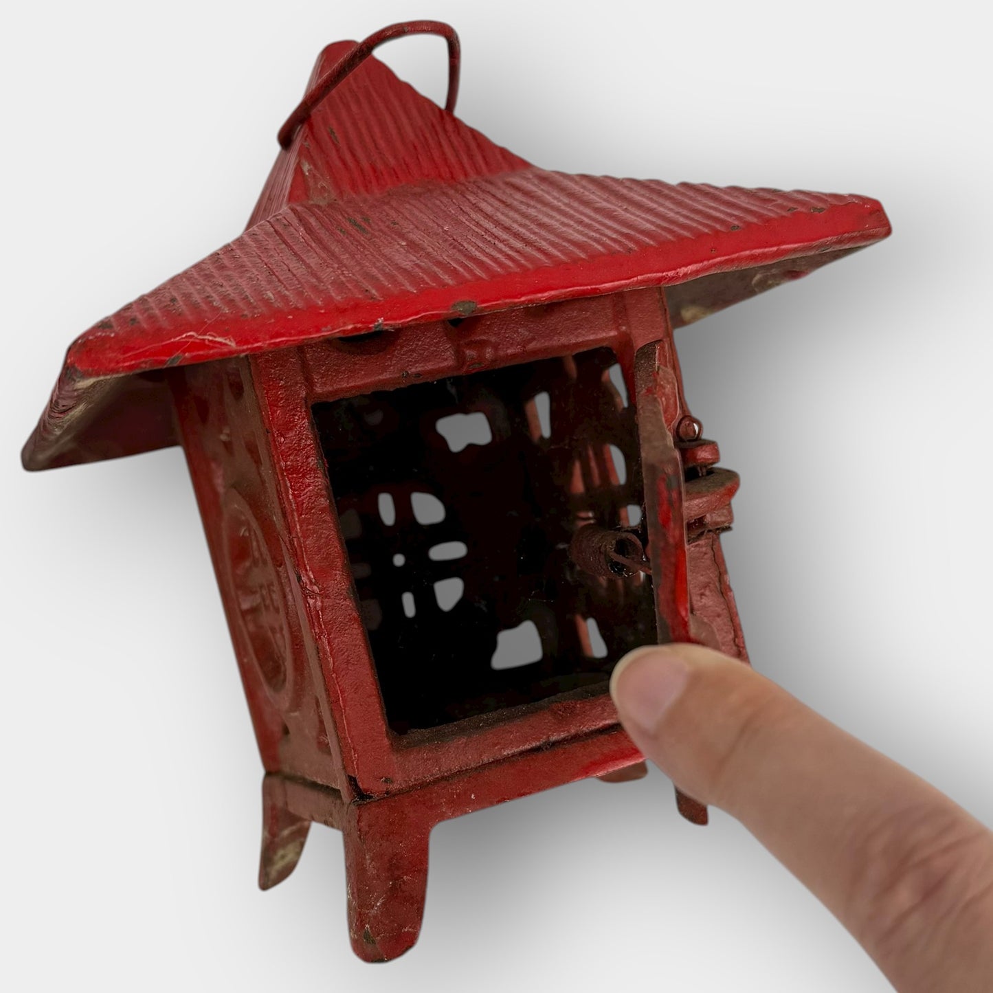 Red Cast Iron Pagoda Lanterns