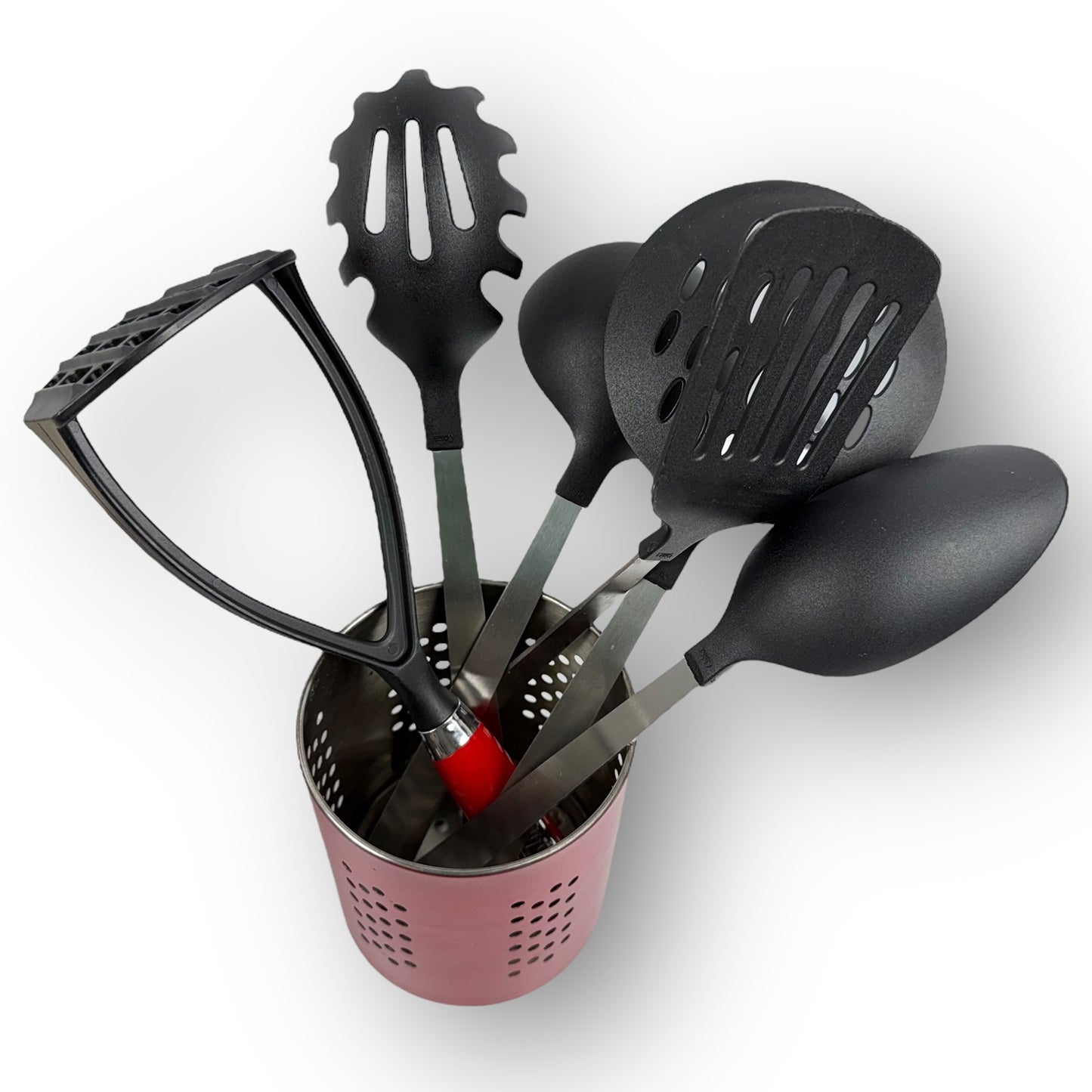 Red Kitchen Colander + Tools