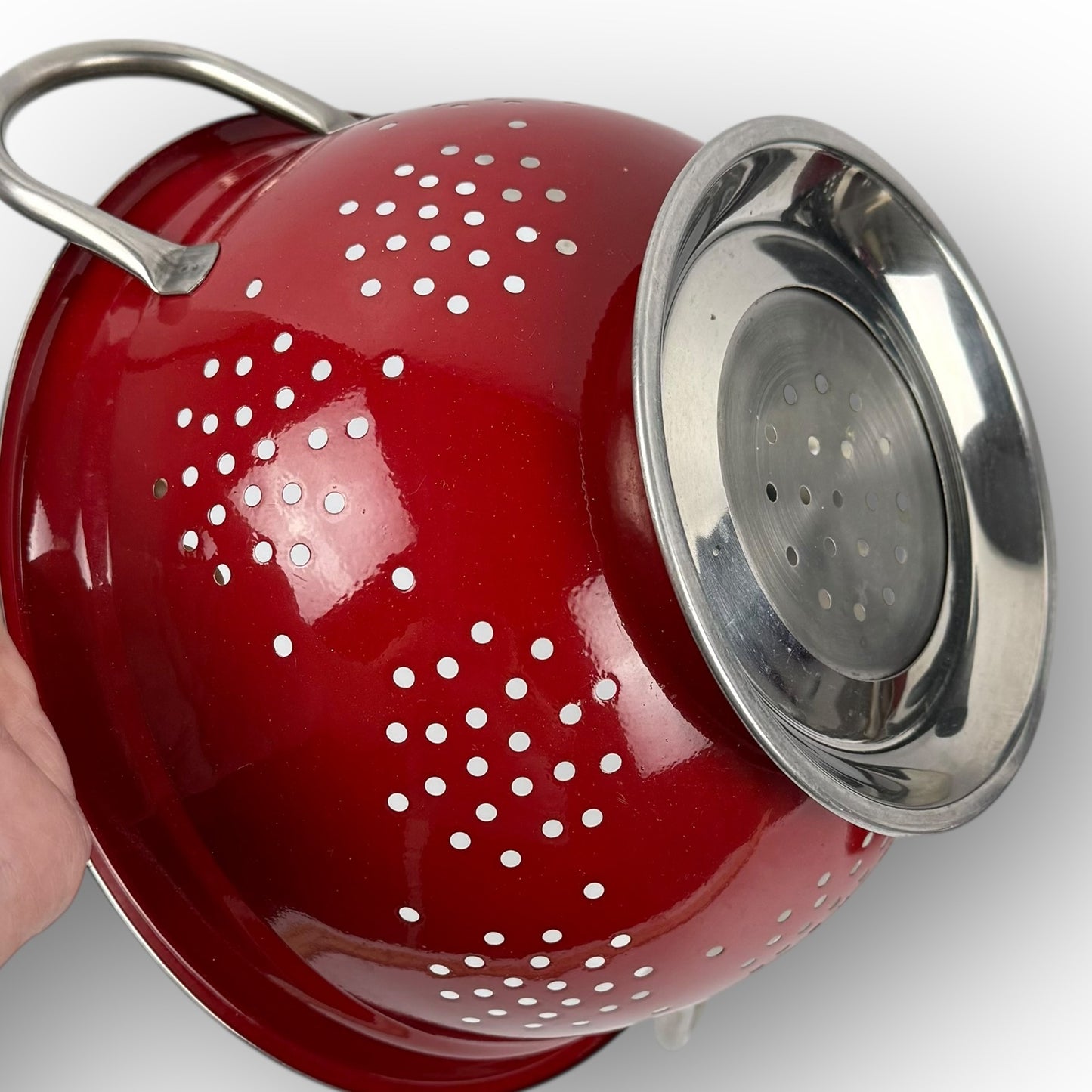 Red Kitchen Colander + Tools