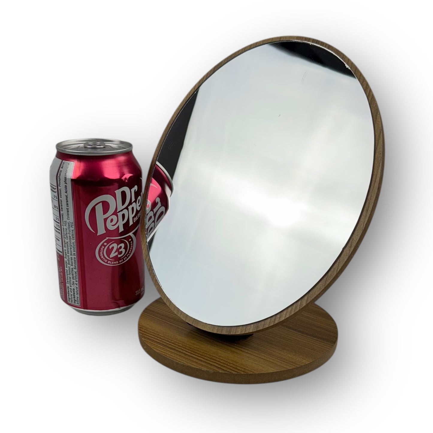 Wood Base Tabletop Mirror
