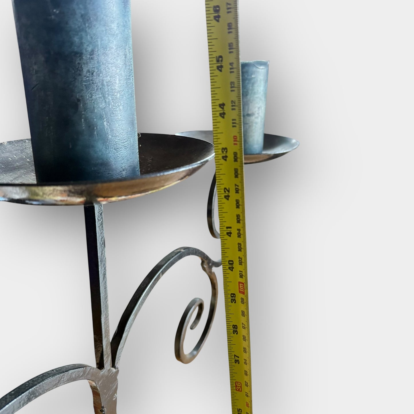Wrought iron floor candelabra