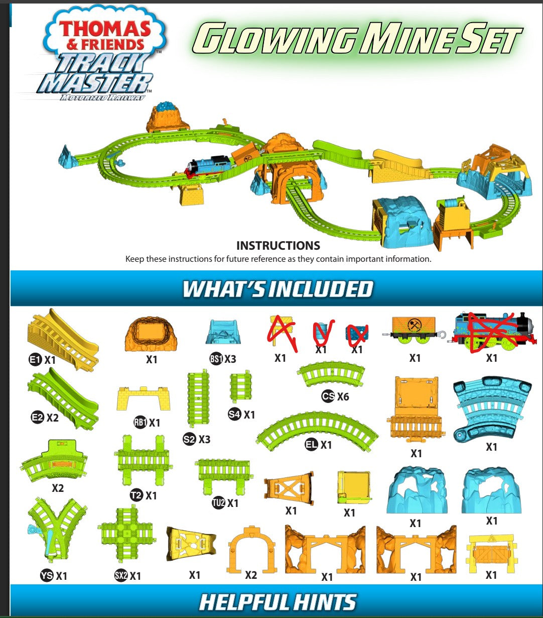 Thomas Glowing Mine Train Set (parts)
