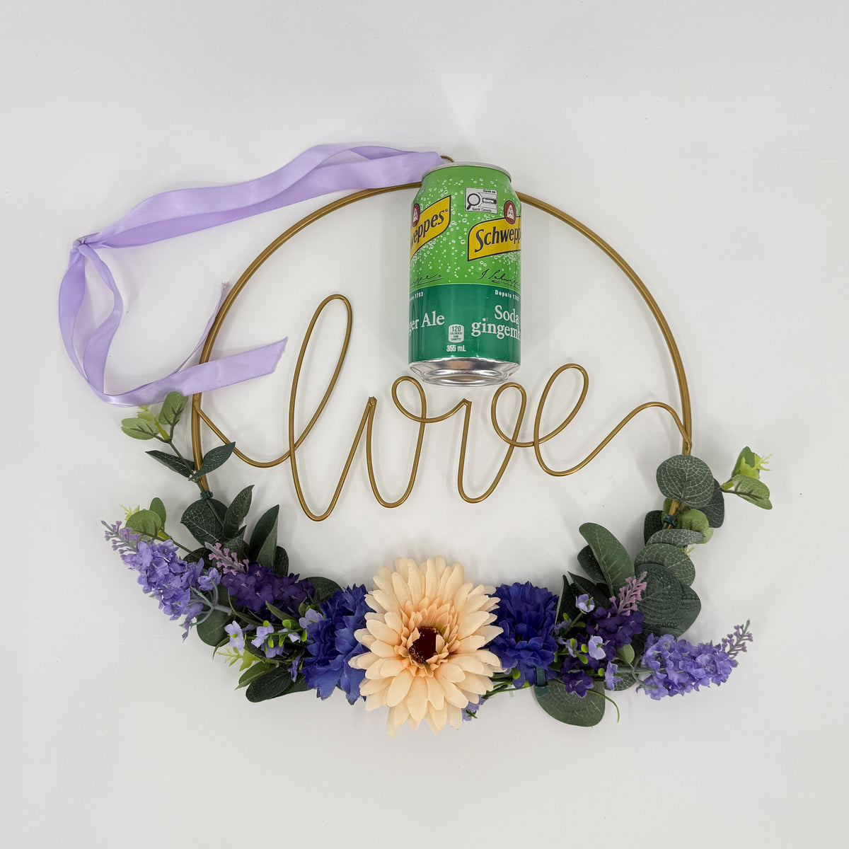 Love Floral Metal Wreath