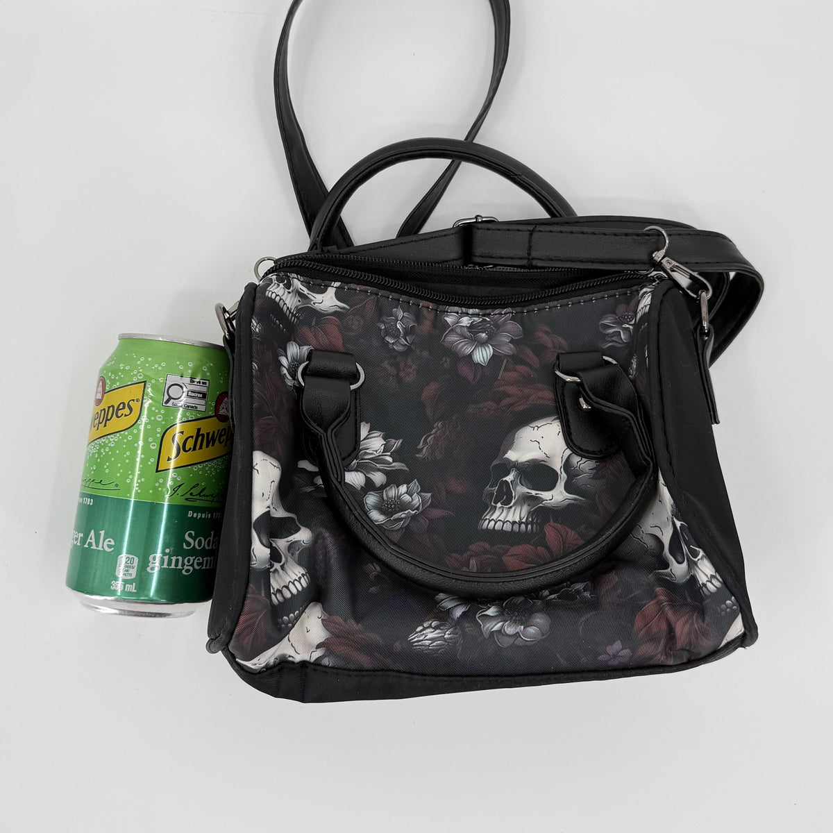 Gothic Skull Floral Handbag