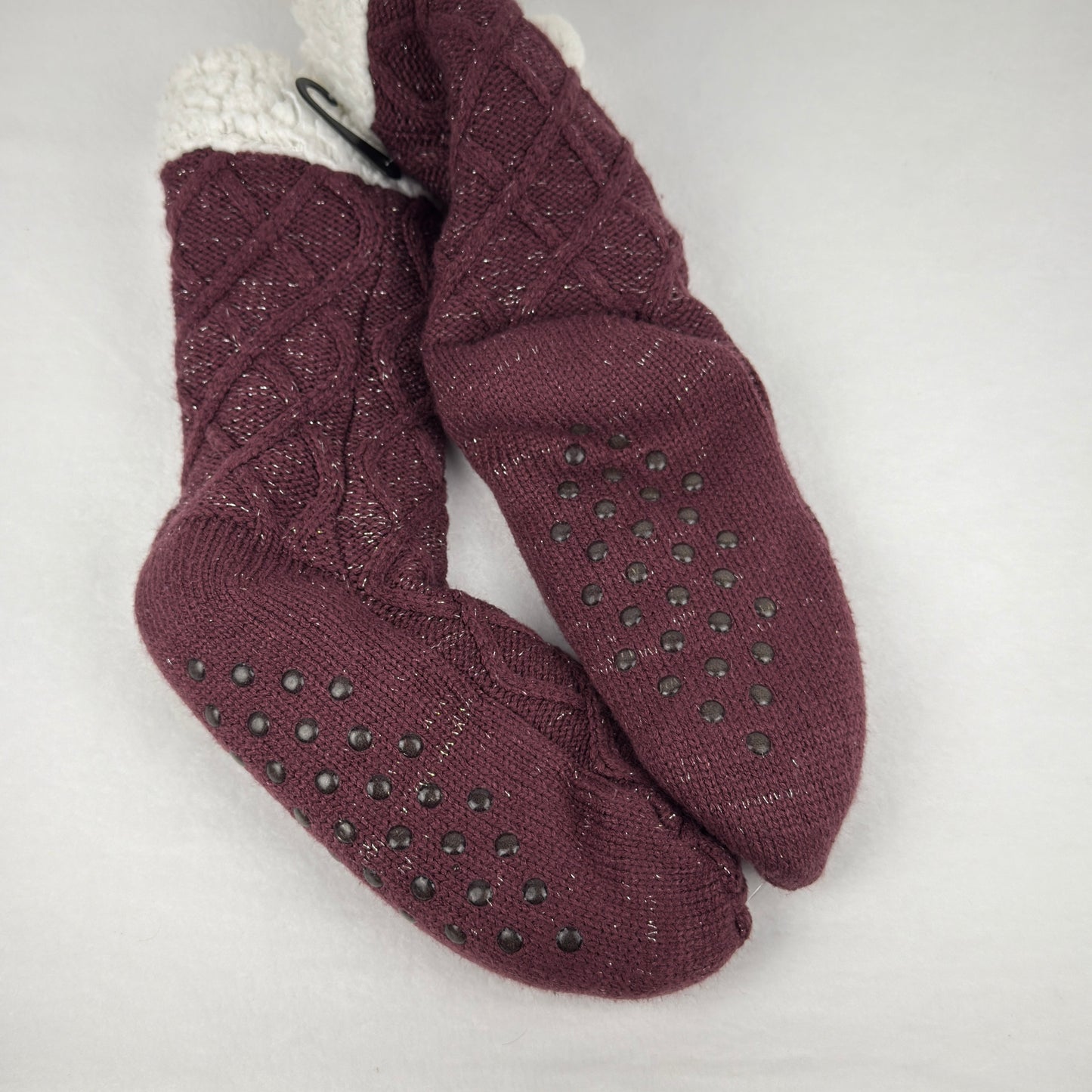Cable Knit Pom Slipper Socks (O/S)