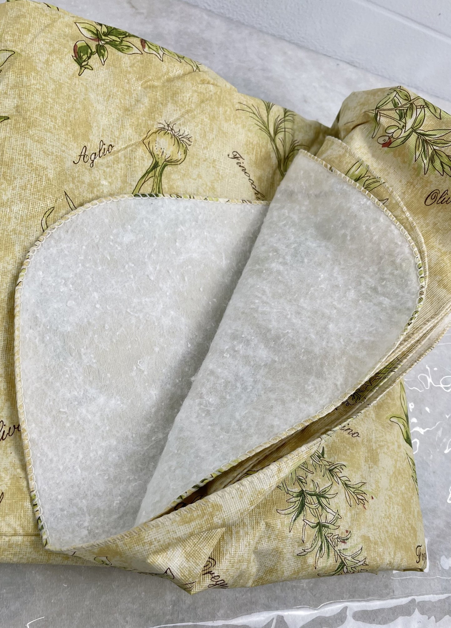 Table cloth plastic yellowish