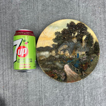3D country cottage plate 8"