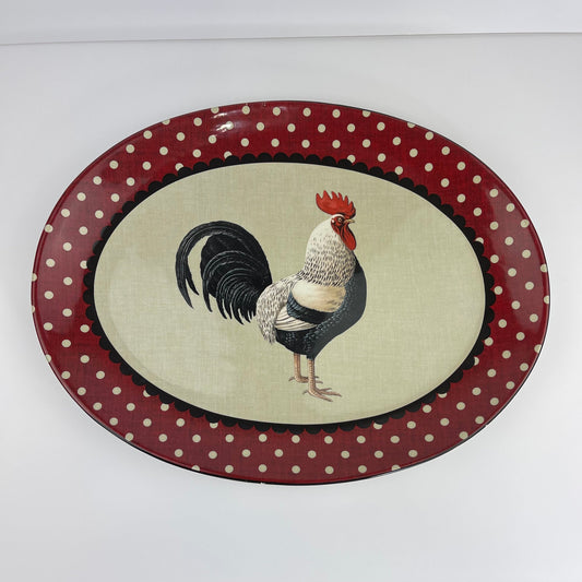 Rooster serving platter