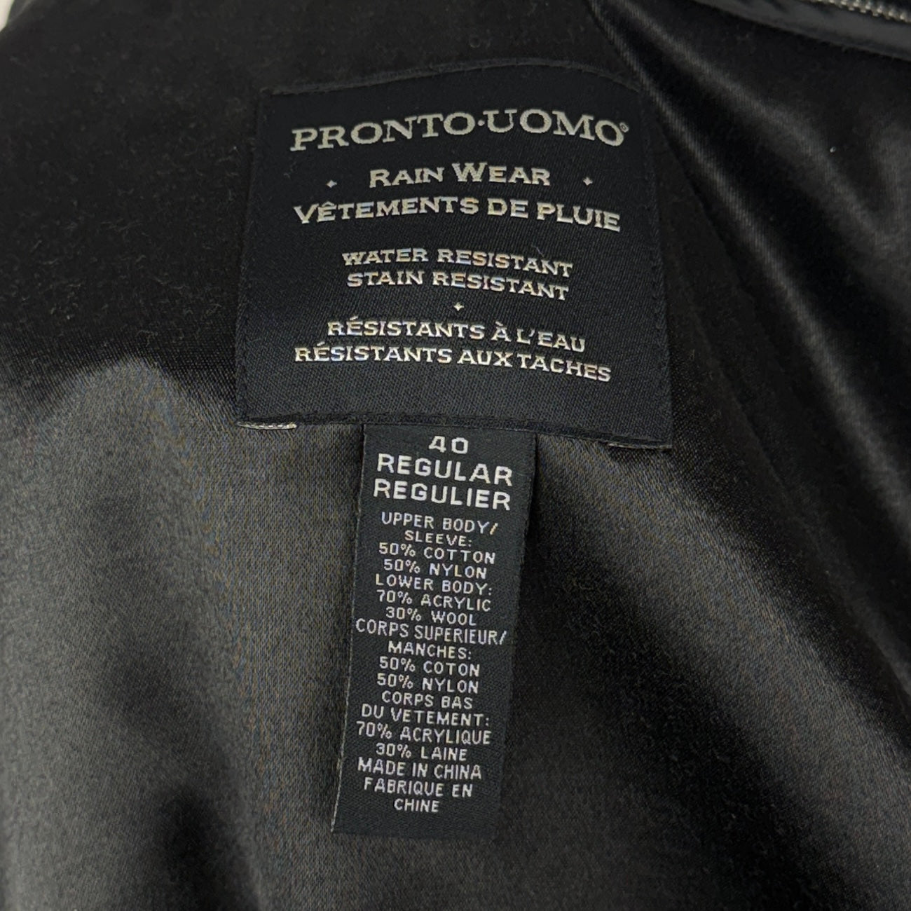 Pronto Uomo Zip-Out Raincoat