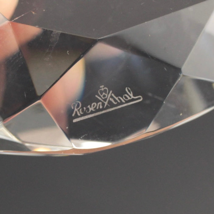 Glass heart paperweight