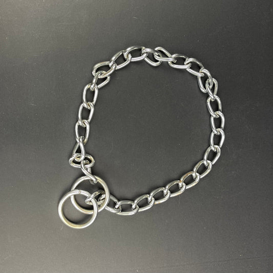 Steel dog choke collar