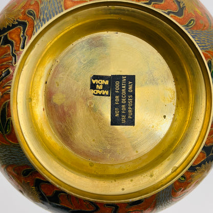 Vintage brass bowl with horse