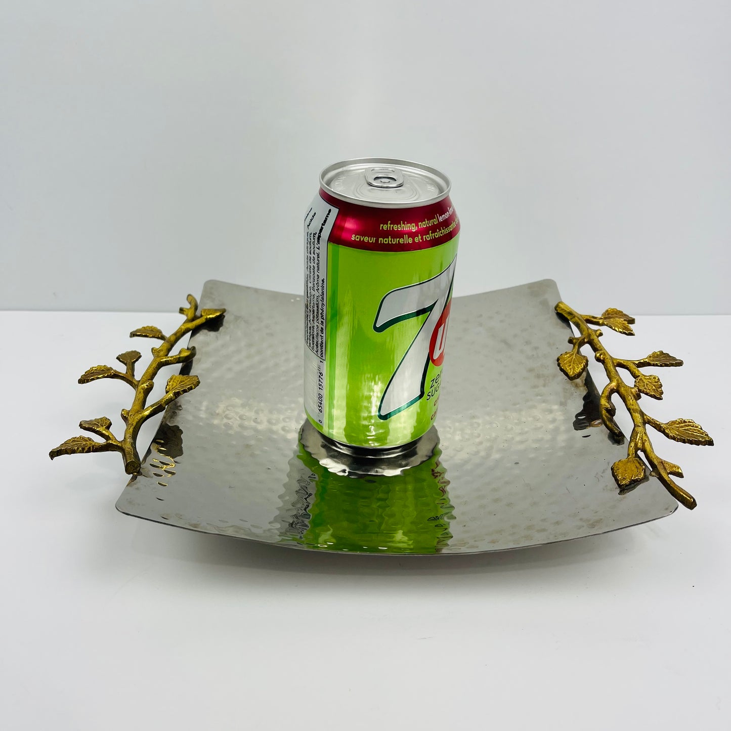 Gold leafed hammered silver tray