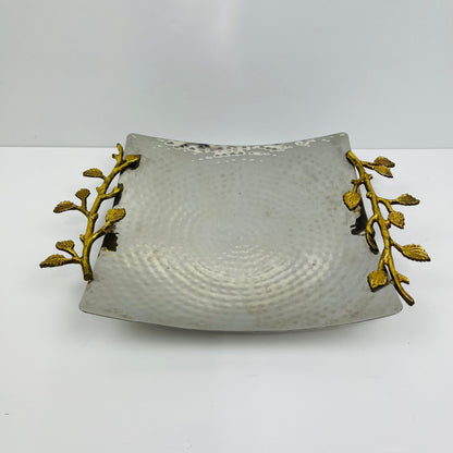 Gold leafed hammered silver tray