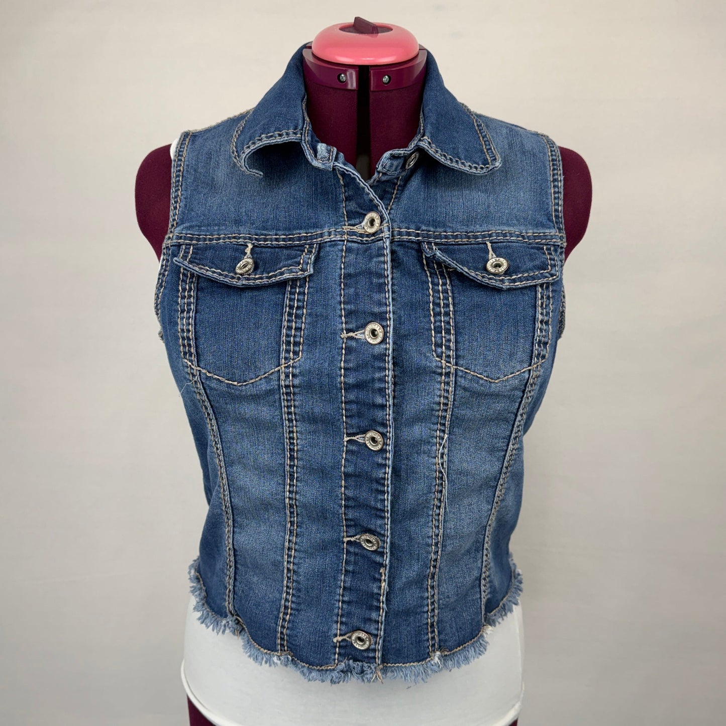 Maurices Denim Frayed Vest