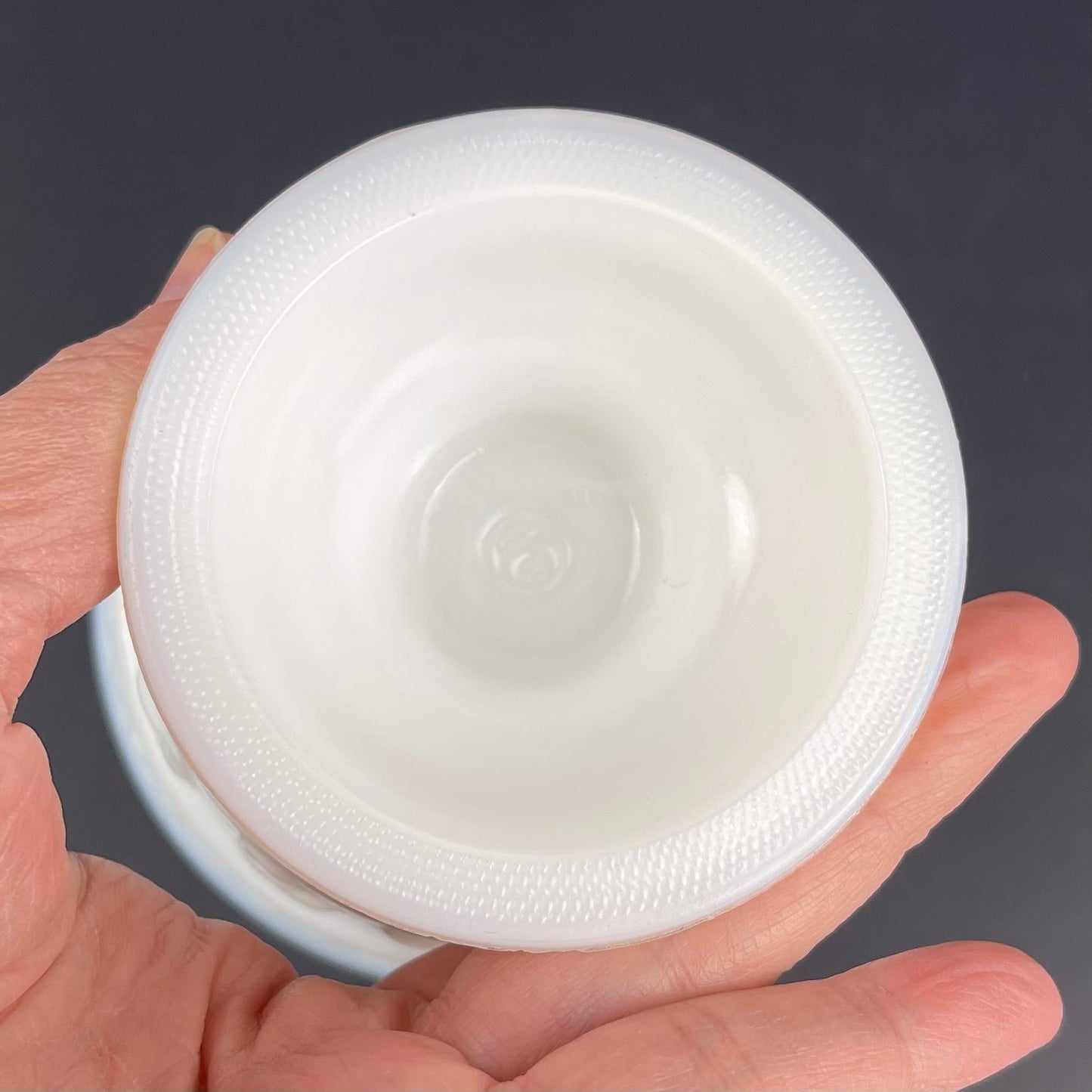Milk glass pedestal dish