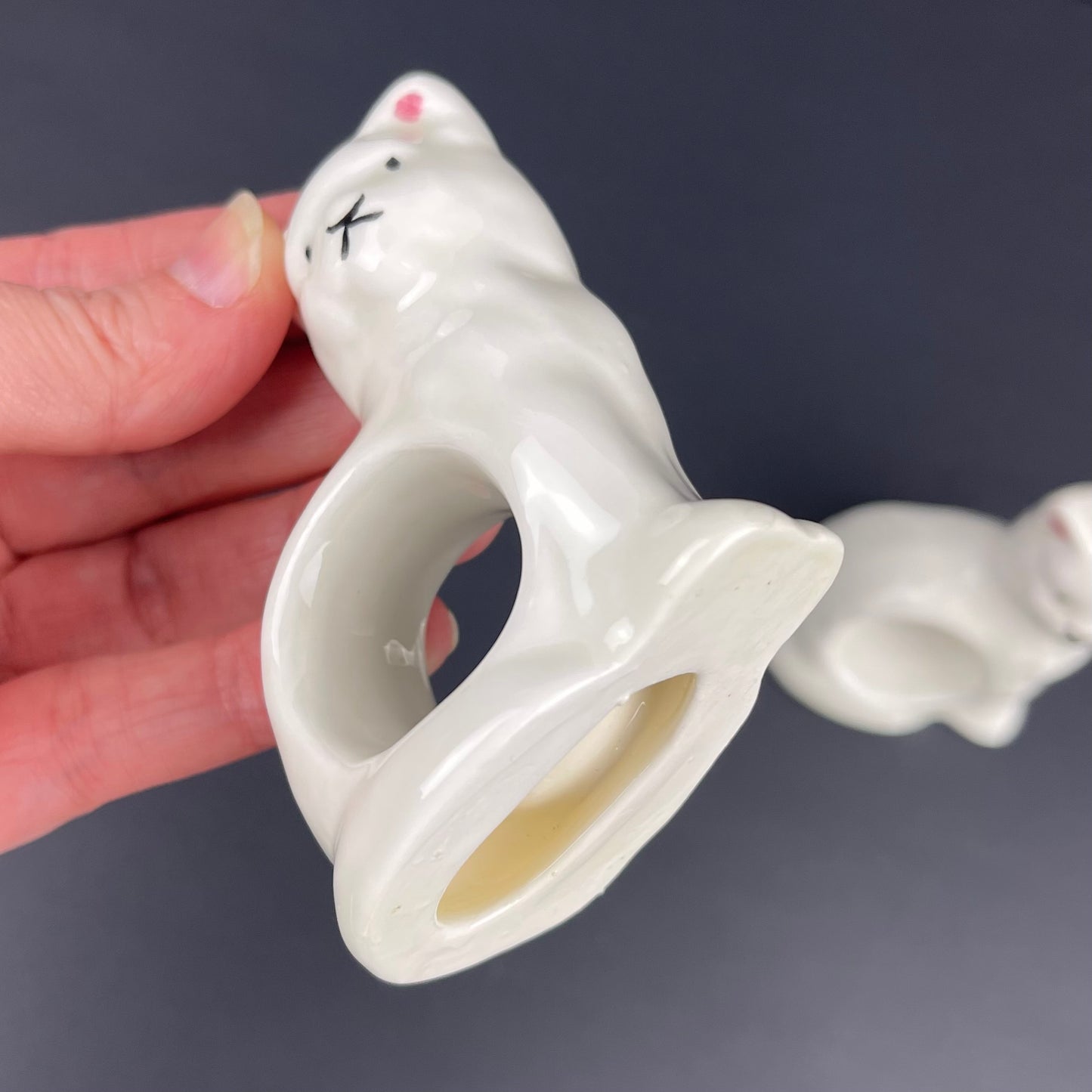 Ceramic cat napkin rings