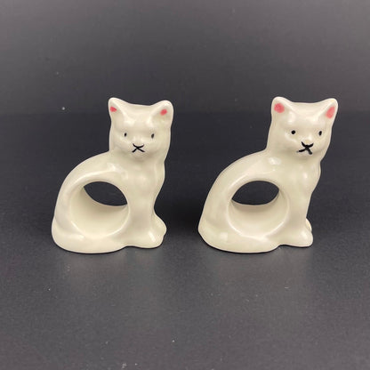 Ceramic cat napkin rings