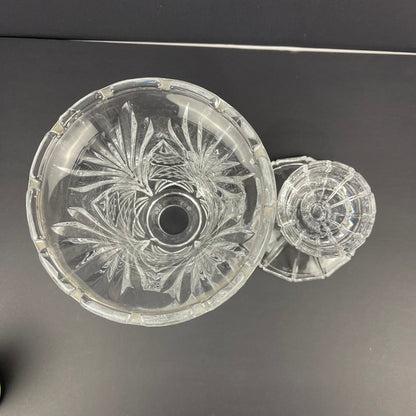 2 piece crystal hurricane candle holder