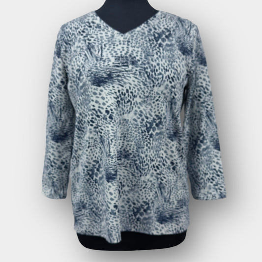 George abstract 3/4 print top