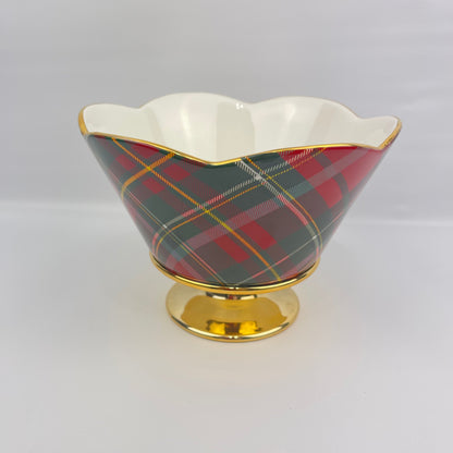 Teleflora plaid pedestal dish